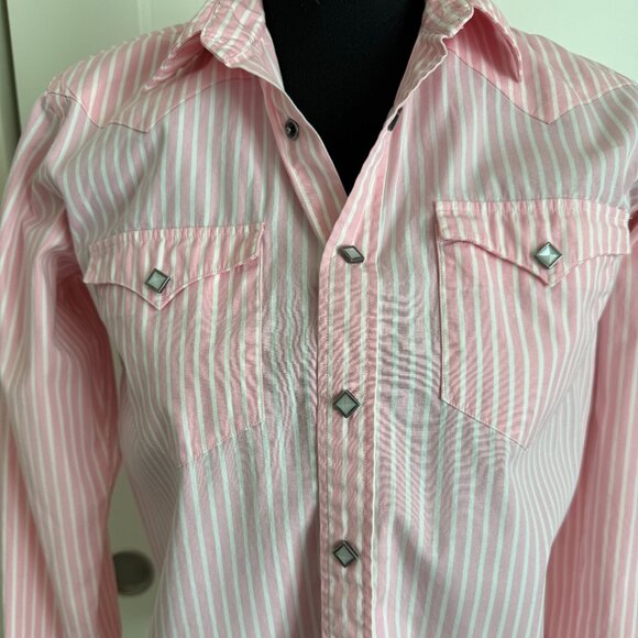 Ralph Lauren Blue Label Tops - VTG Blue Label Ralph Lauren Pink Button Down Shirt w/ Diamond Pearl Buttons Sz 4